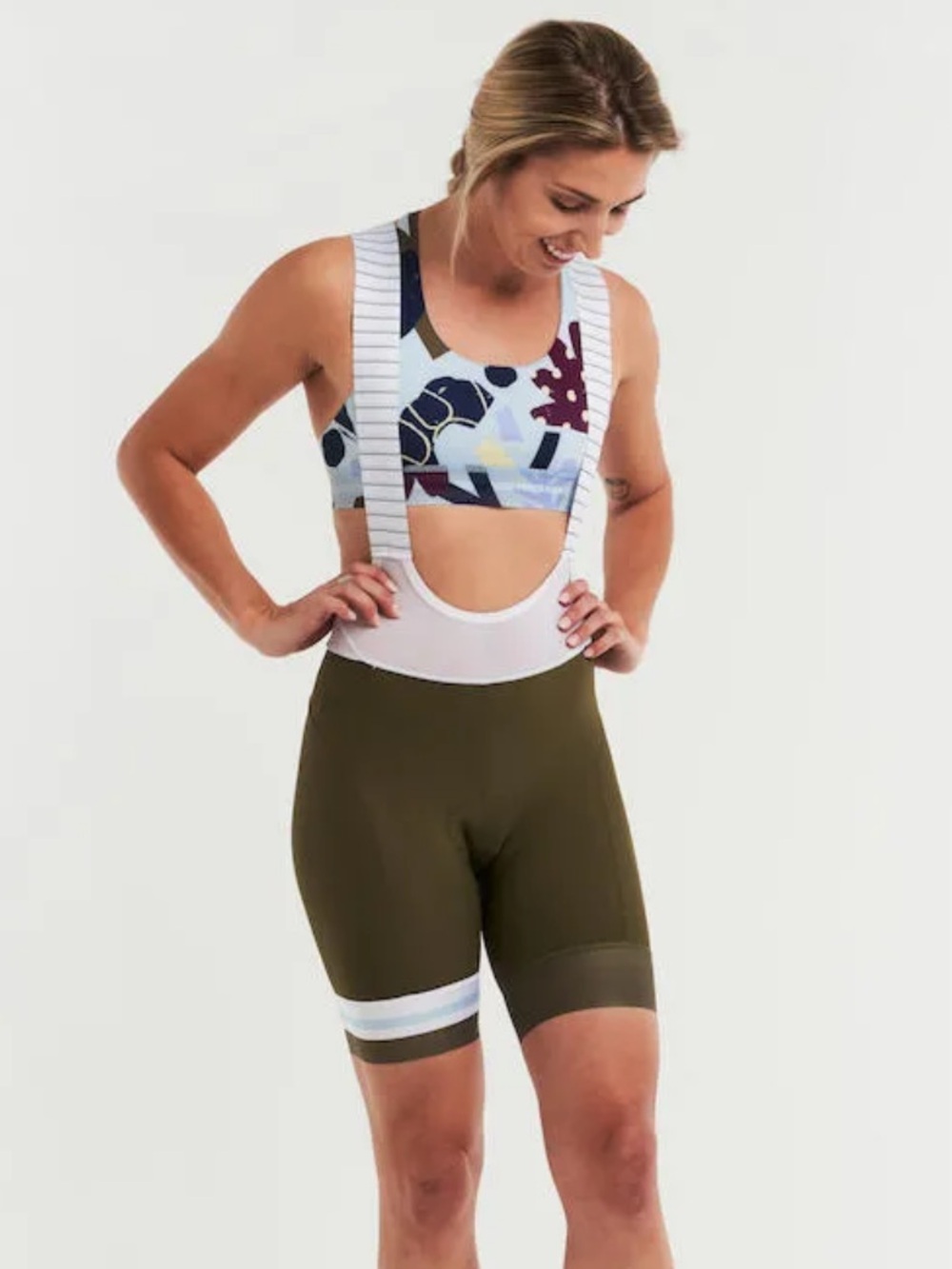 Peppermint Signature Bib Cycling Shorts olive green XL